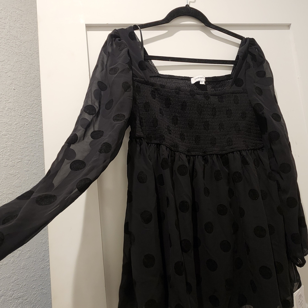 Maternity Kohl's Black Top with Polka Dots